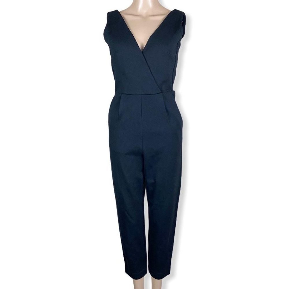 French Connection Navy Sleeveless V-Neck Jumpsuit